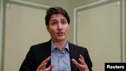 Thủ tướng Canada Justin Trudeau trả lời phỏng vấn Reuters ở Kyiv, Ukraine, ngày 8/5/2022.