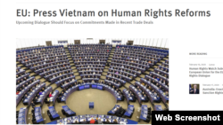 HRW kêu gọi EU gây sức ép để Việt Nam cải cách nhân quyền, ngày 18/02/2020. Photo HRW